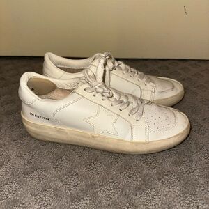 Womens Vintage Havana White Leather Sneakers